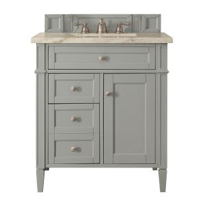 Brittany 30" Single Vanity, Urban Gray, w/ 3 CM Tajnar Eclos Top