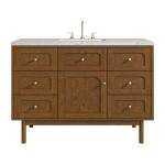 Laurent 48" Single Vanity, Honey Oak w/ 3 CM Ethereal Noctis Silestone Top