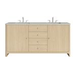 Gracyn 72" Double Vanity, Coastal Driftwood, w/ 3 CM Victorian Silver Quartz Widespread Top