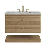 Allamari 36" Single Vanity, Dune Mist w/ 3 CM Victorian Silver Silestone Top