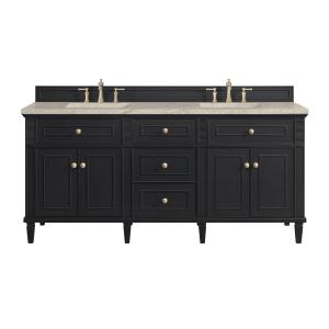 Lorelai 72" Double Vanity, Black Onyx, w/ 3 CM Tajnar Eclos Top