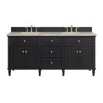 Lorelai 72" Double Vanity, Black Onyx, w/ 3 CM Tajnar Eclos Top