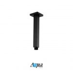 Aqua Piazza Matte Black Shower Set with 8" Ceiling Mount Square Rain Shower and 4 Body Jets