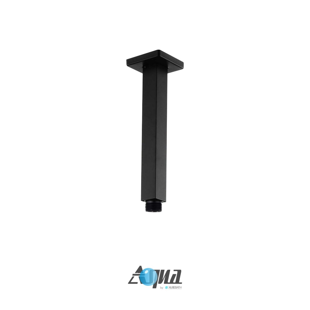 Aqua Piazza Matte Black Shower Set with 8" Ceiling Mount Square Rain Shower, Handheld and 4 Body Jets