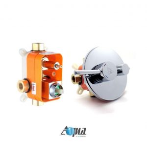 Aqua Rondo 2-Way Rough-In Shower Valve With Cover Plate, Handle and Diverter
