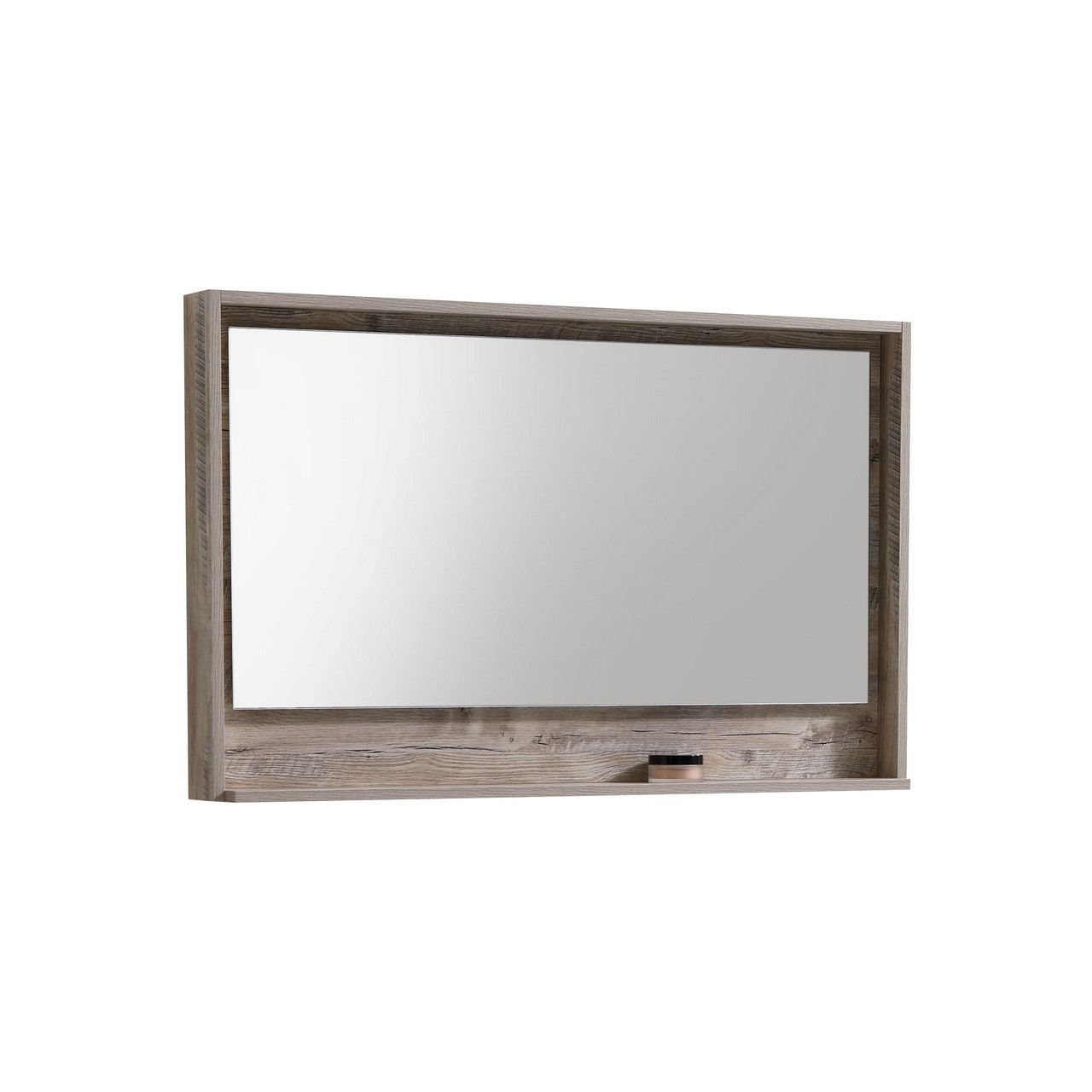 Bosco 48" Framed Mirror With Shelve - Nature Wood Finish