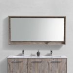 Bosco 60" Framed Mirror With Shelve - Nature Wood Finish