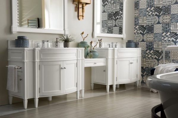 Brittany 118 Double Vanity Set, 72 Brittany Double Bathroom Vanity Cottage White