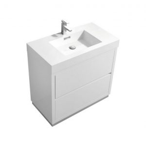 Bliss 36 High Gloss White Free Standing Modern Bathroom Vanity