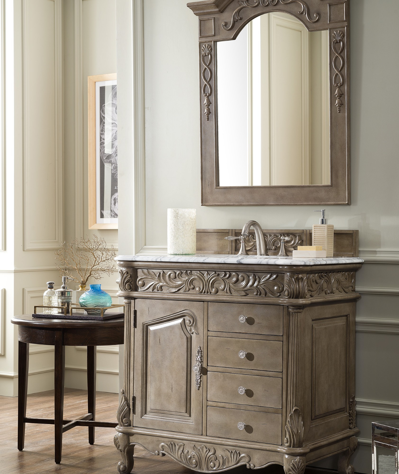 Monte Carlo 36" Single Vanity, Empire Gray — Bathmiami