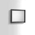 30″ Wide Mirror W/ Shelf – Black