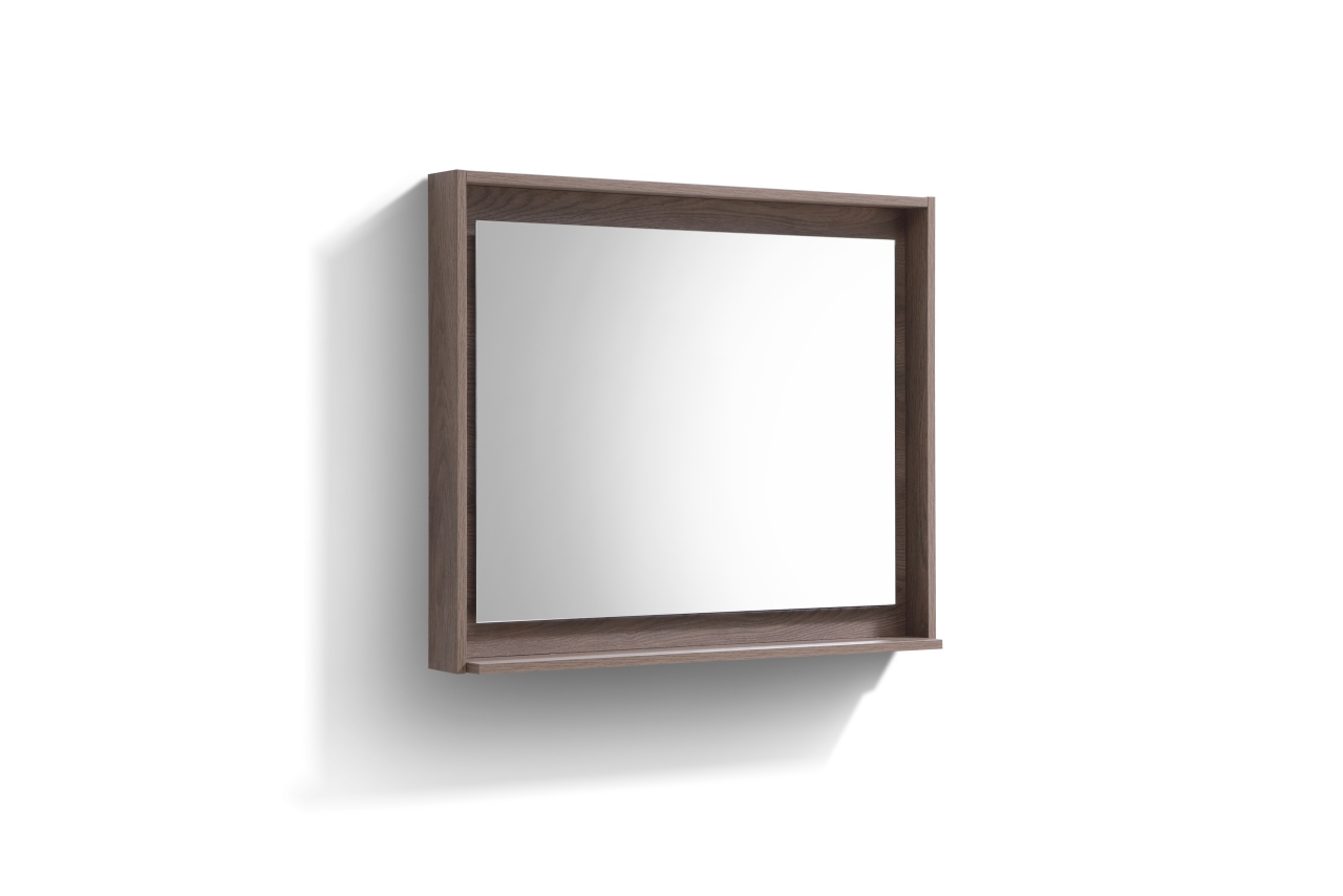 36″ Wide Mirror W/ Shelf – Butternut