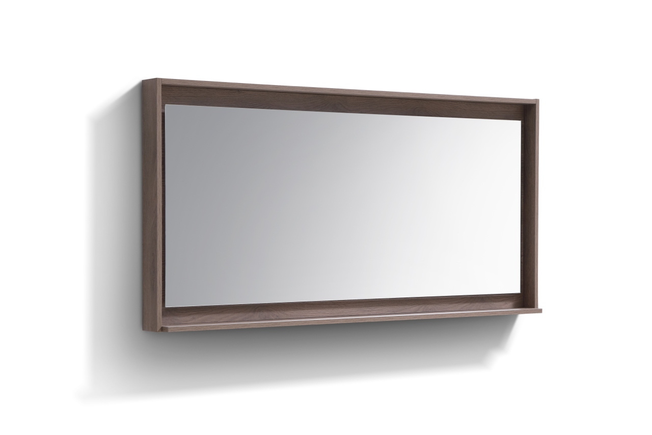 60″ Wide Mirror W/ Shelf – Butternut