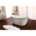 59" Soaking Freestanding Tub and tray With Internal Drain