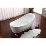 68" Soaking Freestanding Tub and tray With Internal Drain
