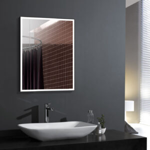 Aquamoon 257501 Led Bathroom Mirror 24" X 31" Wall Mounted Side Switch 6000K High Lumen With Anti-Fog