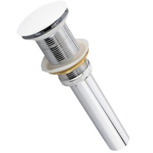 Solid Brass Construction Pop-up Drain W/ White Finish – No Overflow