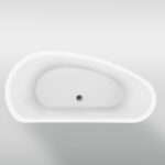 Aquamoon California 60" Acrylic Freestanding Bathtub Contemporary Soaking Tub With Chrome Overflow And Drain Color White Matte