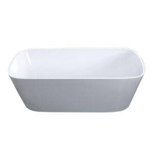 Aquamoon Potenza 67" Acrylic Freestanding Bathtub Contemporary Soaking Tub With Chrome Overflow And Drain Color White