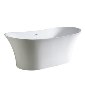 Aquamoon Solaris 72" Acrylic Freestanding Bathtub Contemporary Soaking Tub With Chrome Overflow And Drain Color White