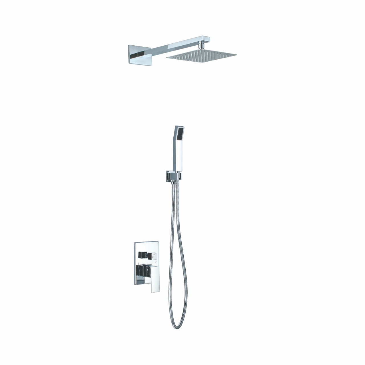 Aqua Piazza Shower Set With 8″ Square Rain Shower and Handheld